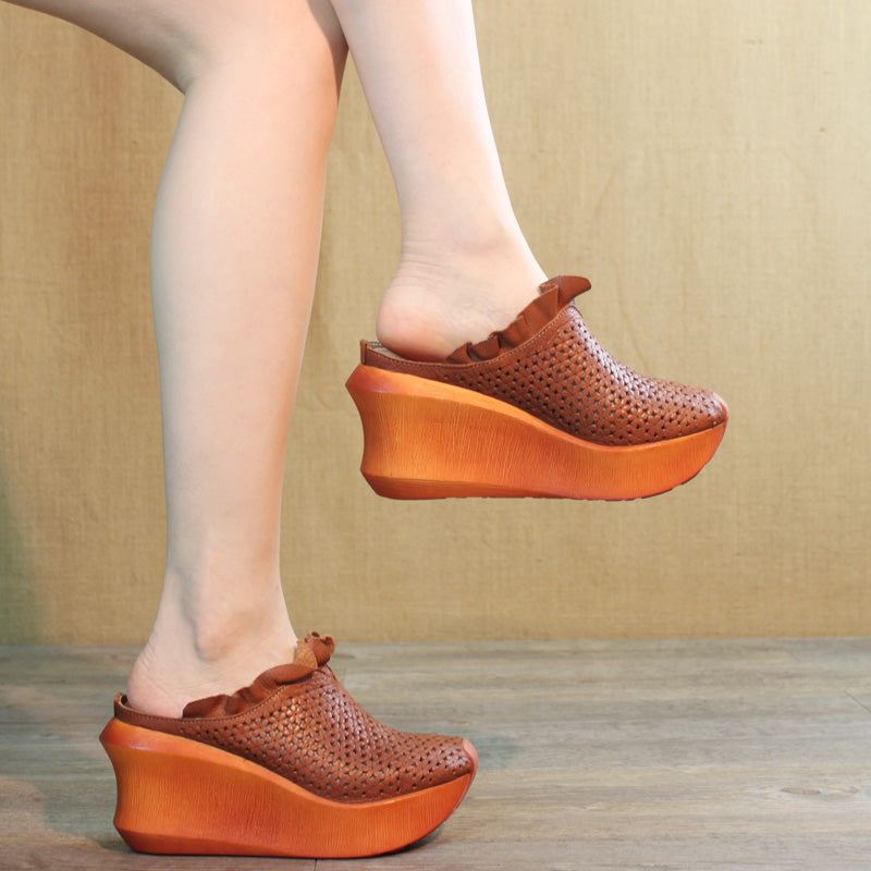 Retro Wedge Hollow Summer Sandaler