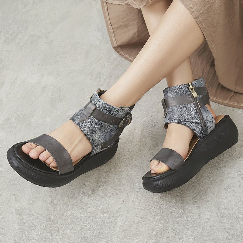 Sommar Kvinnor Läder Platform Sandaler