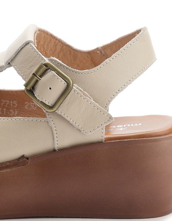 Sommar T-band Front Spänne Wedge Sandaler