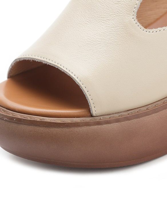 Sommar T-band Front Spänne Wedge Sandaler