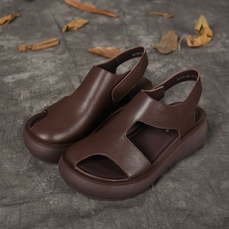 Summer Cut-out Sling Back Platform Sandaler