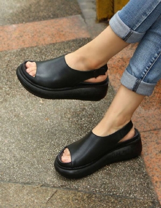 Summer Fish Toe Retro Wedge Sandaler Slingback