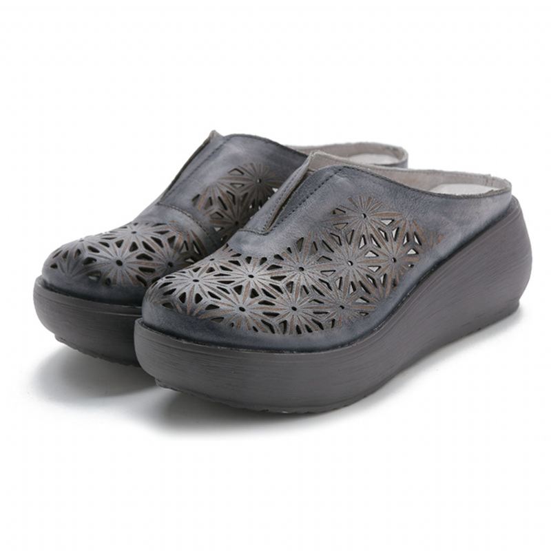 Summer Retro Hollow Holiday Wedge Tofflor