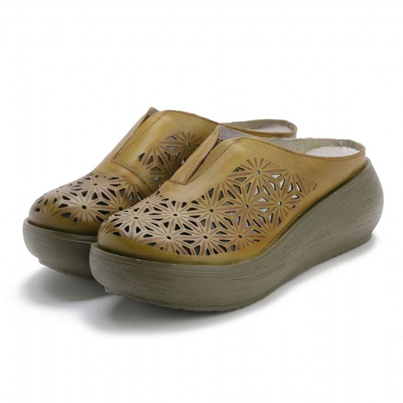 Summer Retro Hollow Holiday Wedge Tofflor