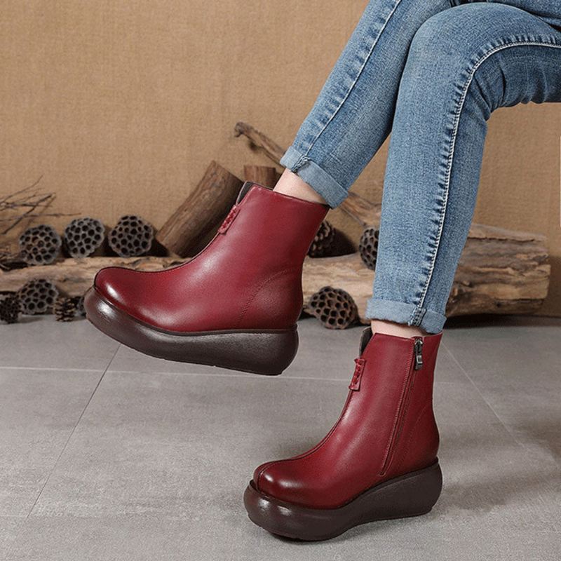 Winter Velvet Handgjorda Retro Platform Boots